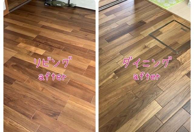 リビング・ダイニングとも畳からフローリングへ。